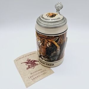 ANHEUSER BUSCH | Budweiser Endangered Species Series asian tiger stein 1989